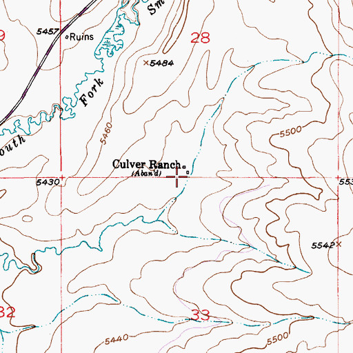 Topographic Map of Culver Ranch, MT
