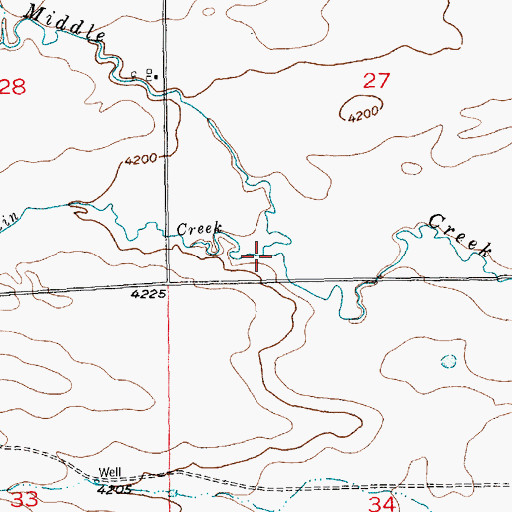 Topographic Map of Cummin Creek, MT