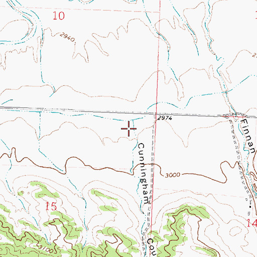 Topographic Map of Cunningham Coulee, MT