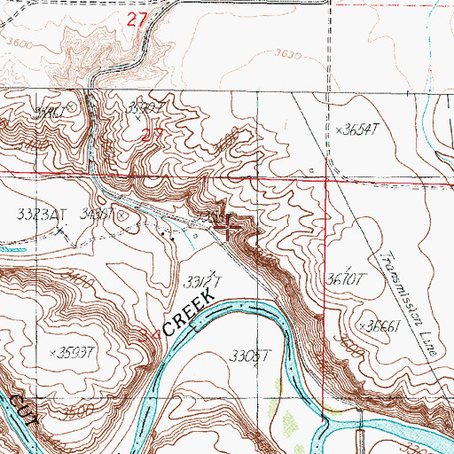 Topographic Map of Cut Bank, MT