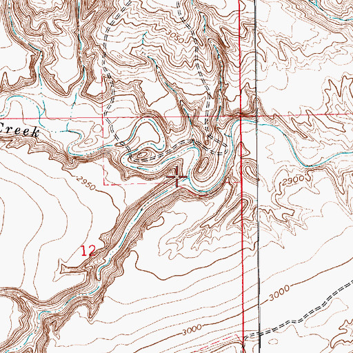 Topographic Map of Cut Bank Coulee, MT