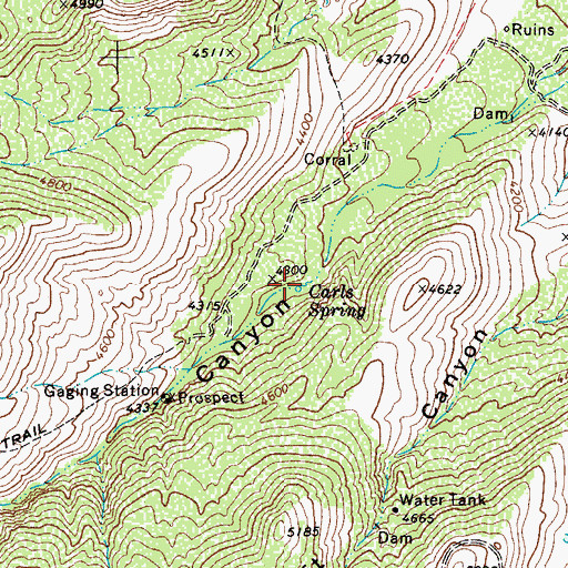 Topographic Map of Marijilda Canyon, AZ