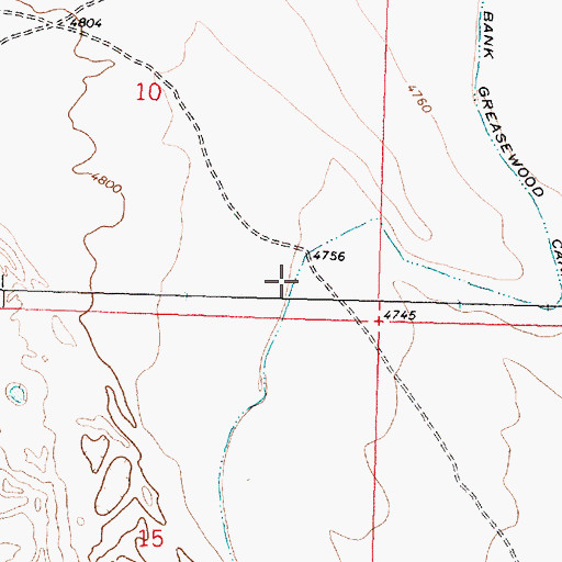 Topographic Map of Cut Bank Greasewood Canal, MT