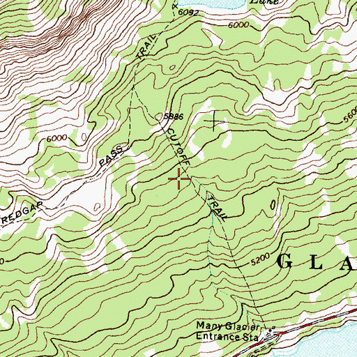 Topographic Map of Cutoff Trail, MT