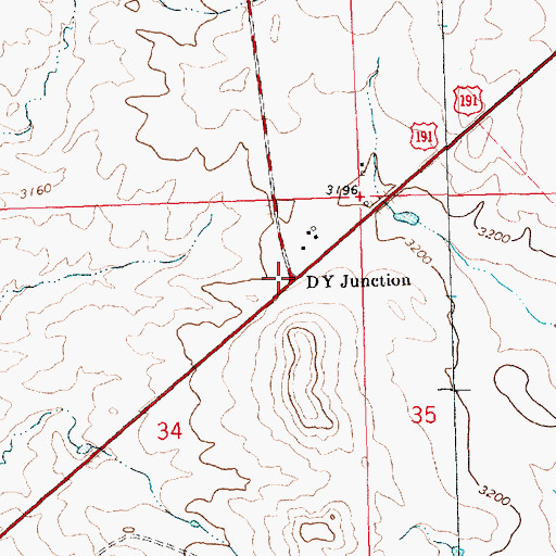 Topographic Map of DY Junction, MT