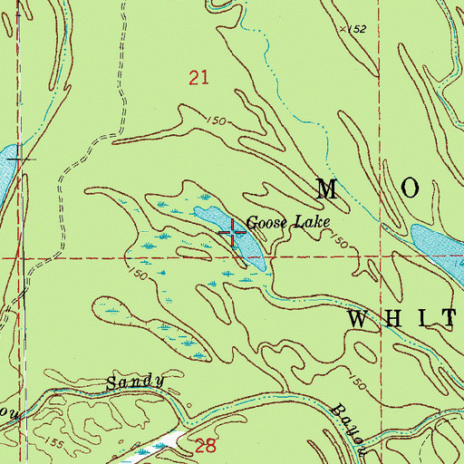 Topographic Map of Goose Lake, AR