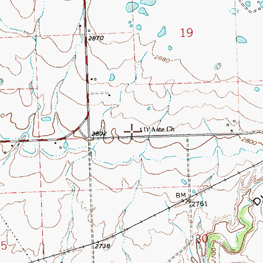 Topographic Map of D'Aste Church, MT