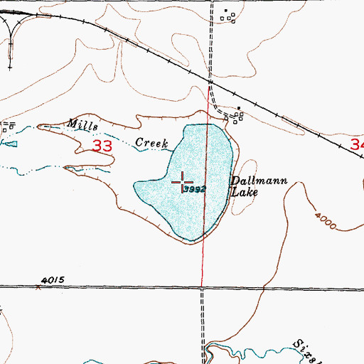 Topographic Map of Dallmann Lake, MT