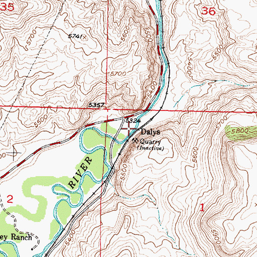 Topographic Map of Dalys, MT