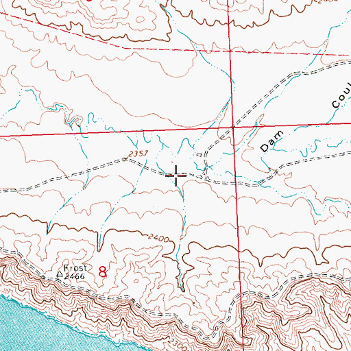 Topographic Map of Dam Coulee, MT