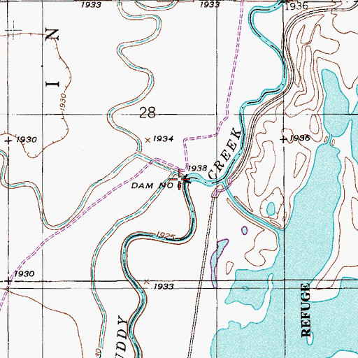 Topographic Map of Dam Number 6, MT