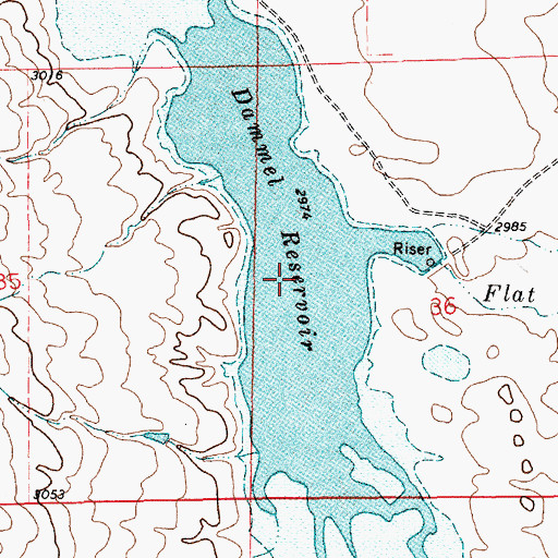 Topographic Map of Dammel Reservoir, MT