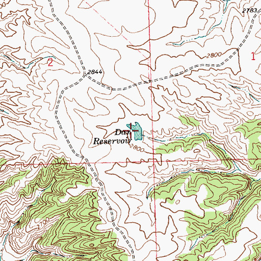Topographic Map of Dan Reservoir, MT