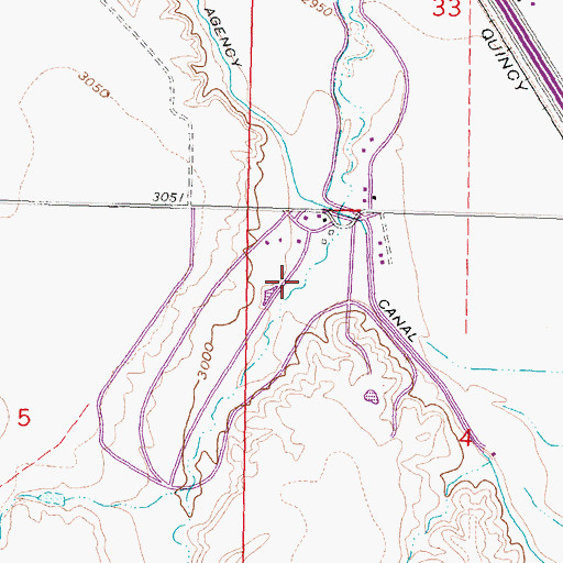 Topographic Map of Dana Coulee, MT