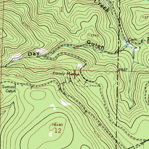 Topographic Map of Dandy Mine, MT