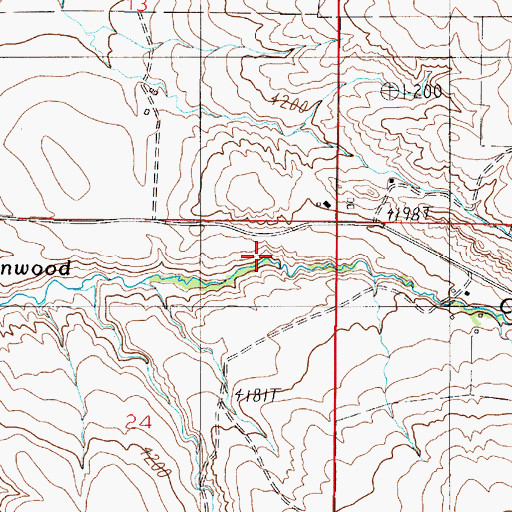 Topographic Map of Daniels Ranch, MT
