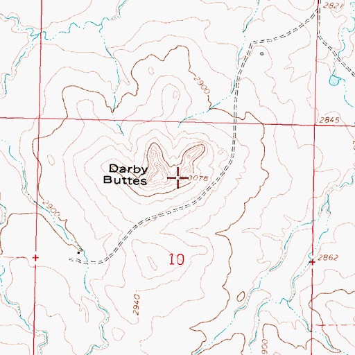 Topographic Map of Darby Buttes, MT