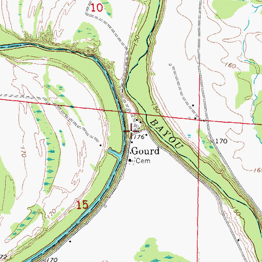 Topographic Map of Gourd, AR