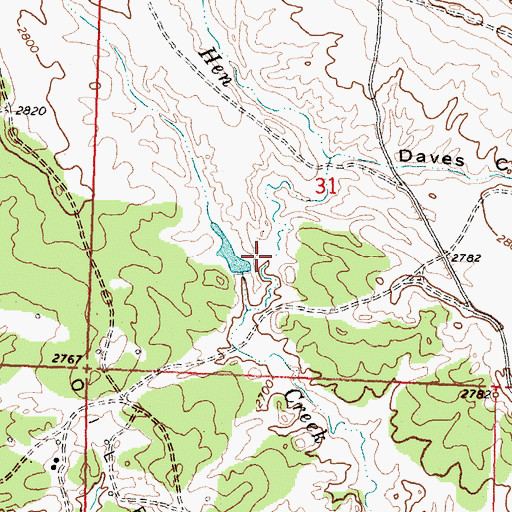 Topographic Map of Daves Coulee, MT