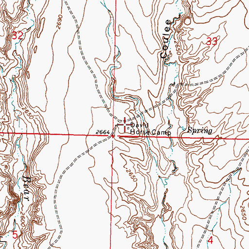 Topographic Map of David Horse Camp, MT