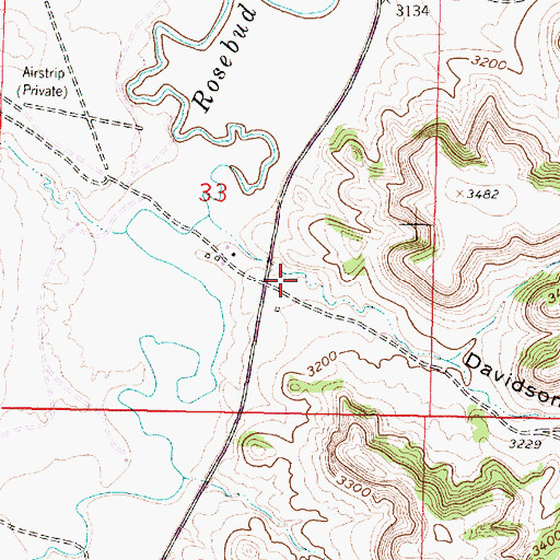 Topographic Map of Davidson Coulee, MT