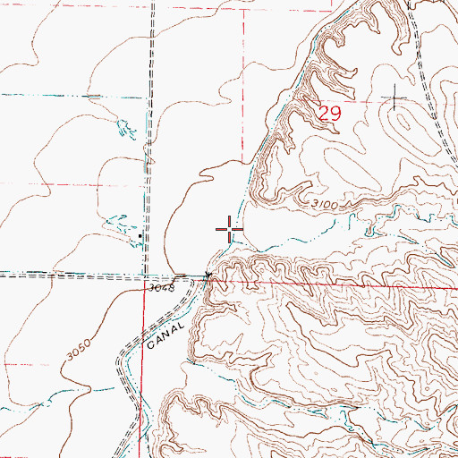 Topographic Map of Davis Coulee, MT
