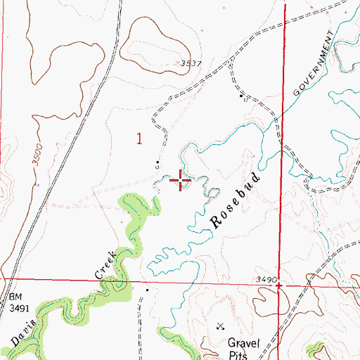 Topographic Map of Davis Creek, MT