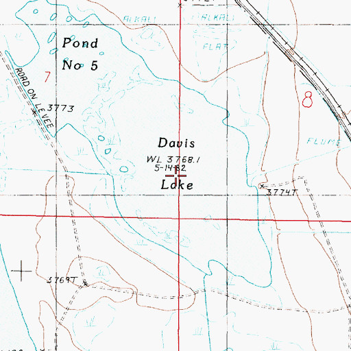Topographic Map of Davis Lake, MT