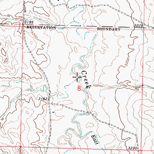 Topographic Map of Dawes Creek, MT