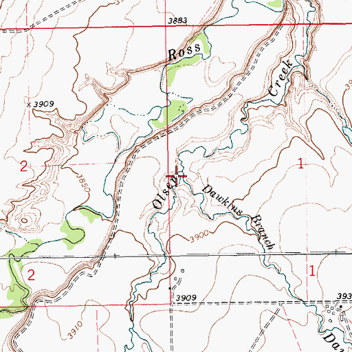 Topographic Map of Dawkins Branch, MT