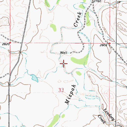 Topographic Map of Dawson Creek, MT