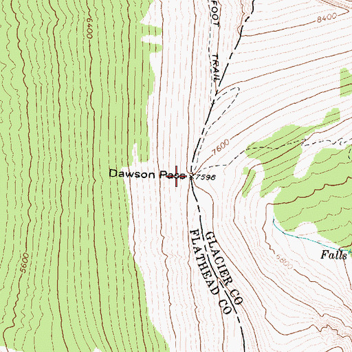 Topographic Map of Dawson Pass, MT