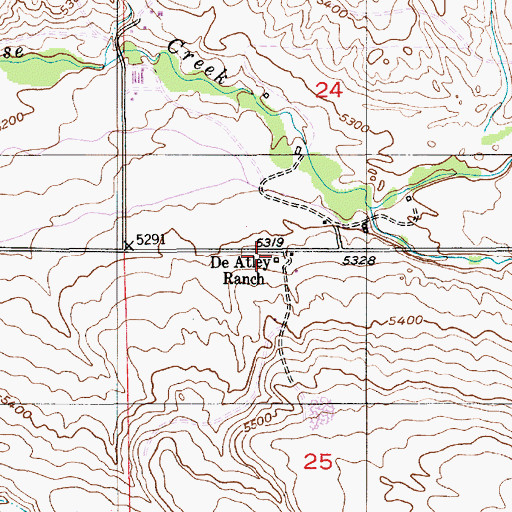 Topographic Map of De Atley Ranch, MT