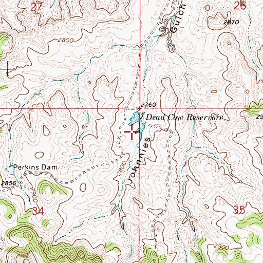 Topographic Map of Dead Cow Reservoir, MT