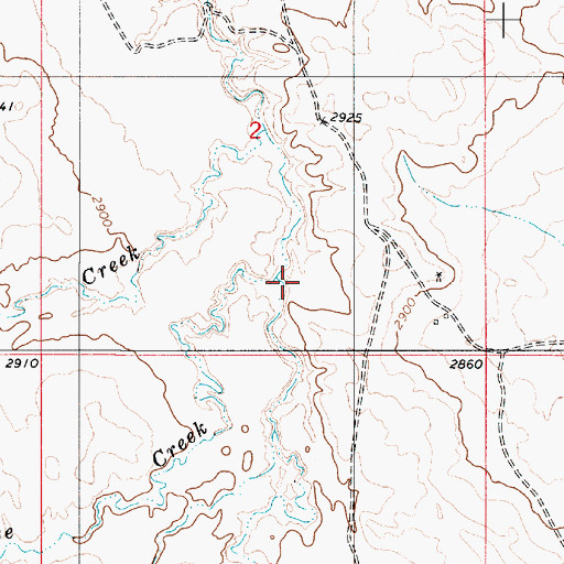 Topographic Map of Dead Horse Creek, MT