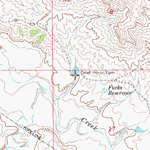 Topographic Map of Dead Horse Dam, MT
