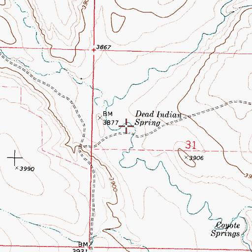 Topographic Map of Dead Indian Spring, MT