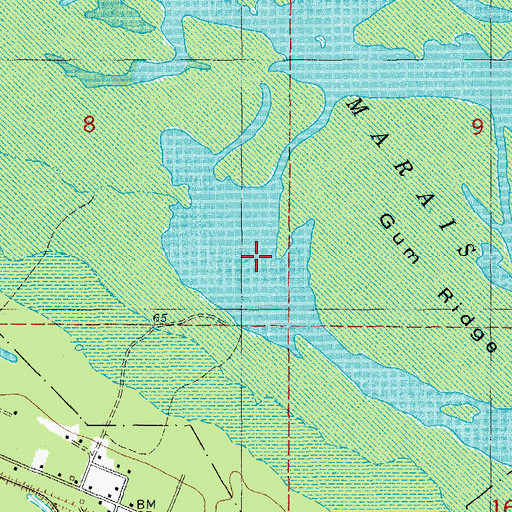 Topographic Map of Grand Marais, AR