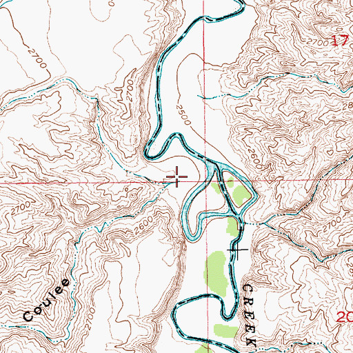 Topographic Map of Deadman Coulee, MT