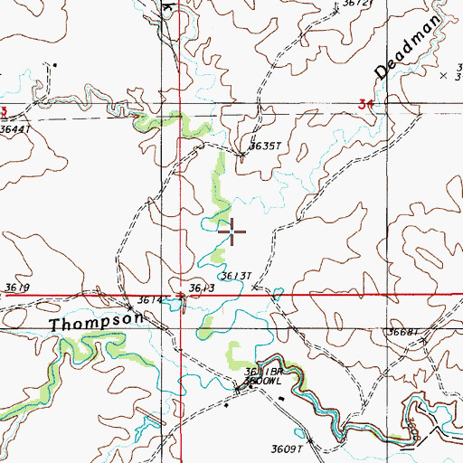 Topographic Map of Deadman Creek, MT