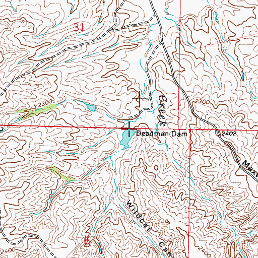 Topographic Map of Deadman Dam, MT