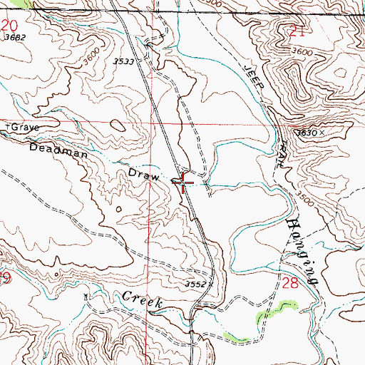 Topographic Map of Deadman Draw, MT