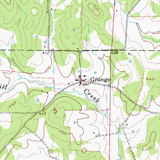 Topographic Map of Grange, AR