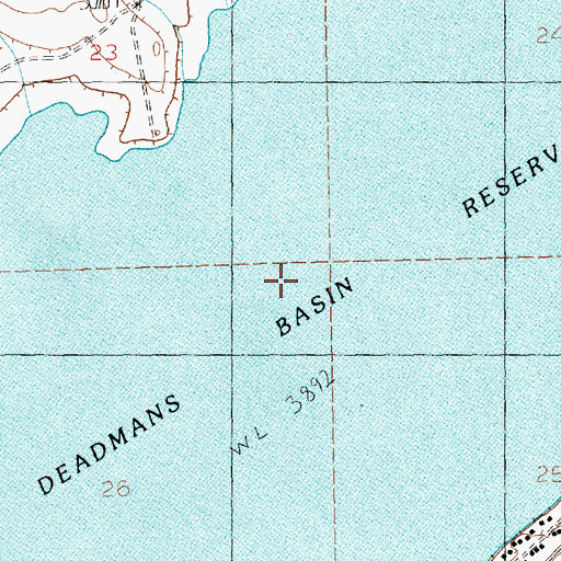 Topographic Map of Deadmans Basin Reservoir, MT