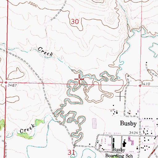 Topographic Map of Deafy Creek, MT
