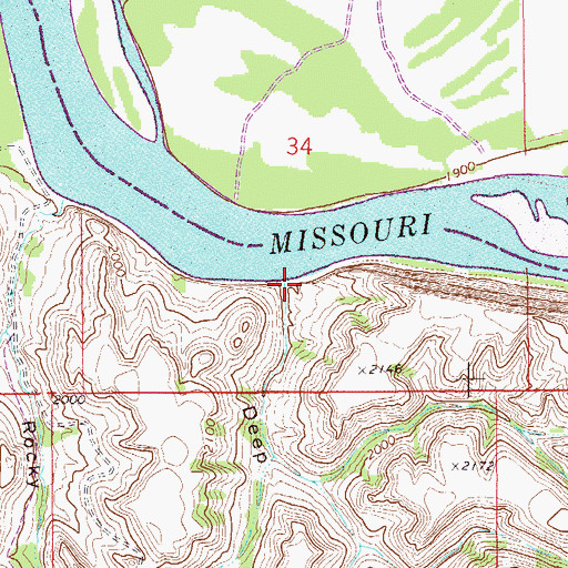Topographic Map of Deep Coulee, MT