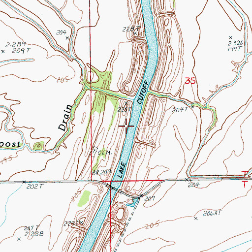 Topographic Map of Grassy Lake, AR