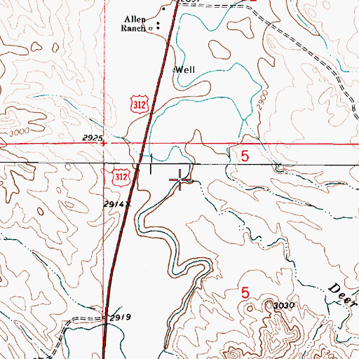 Topographic Map of Deer Creek, MT