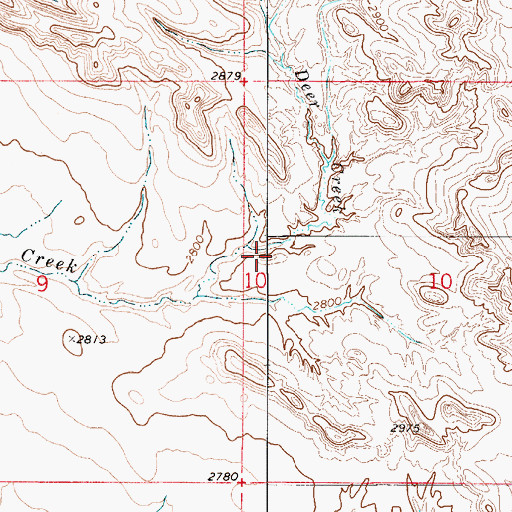 Topographic Map of Deer Creek, MT