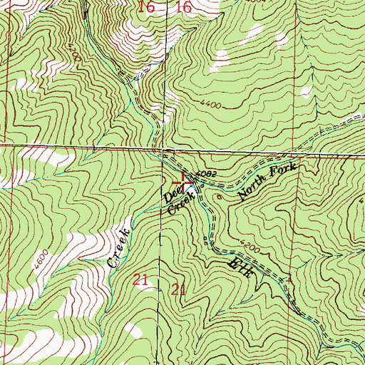 Topographic Map of Deer Creek, MT